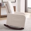 Modern High Back Lounge Arm Rocking Chair, White
