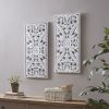 Botanical Panel Distressed Carved Wood Wall Decor, 2-Piece Set, Whitewash