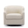 Linen Swivel Glider Barrel Chair, Beige