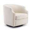 Linen Swivel Glider Barrel Chair, Beige