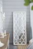 Design Paring Arabesque Pattern Mirror, 23.6" x 59.4", Distressed White