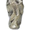 Modern Vase with Gold Texture, 20" Tall, Ceramic