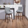 Counter Height Swivel Bar Stools with Footrest, Set of 2, Gray