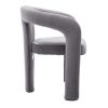 Contemporary Upholstered Barrel Side/Dining Chair, Set of 2, Gray Velvet