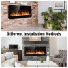 Recessed Electric Insert Wall Mounted Fireplace, 50 Inch