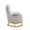 High Backrest Arm Rocking Chair, 27.6" W, Teddy Fleece, Ivory