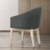 Neroli Barrel Accent Chair, Set of 2, Charcoal Gray Fabric