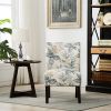 Print Fabric Armless Contemporary Accent Chair