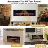 Ultra-Thin Electric Wall Fireplace with Crystal Log Decoration, 68"