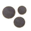 Beaded Round Wall Mirrors, 3-Piece Set, Gold