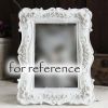 Retro Carved Rose Photo Frame, White Resin, 7.8" x 6"
