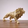 Golden Lion Figurine, Resin,