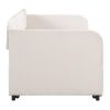 Upholstered Daybed with Trundle, Twin Size, Beige Velvet