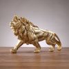 Golden Lion Figurine, Resin,