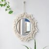 Boho Macrame Round Mirror - Woven Wall Hanging