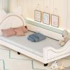 Upholstered Daybed, Cat Ears Headboard, Twin Size, White