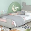 Upholstered Daybed, Mouse Ears Headboard, Twin Size, Gray