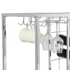 Contemporary Chrome and Glass Wine Rack, 38.98" x 15.35" x 32.87", Silver