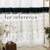 Half Window Velvet and Sheer Curtain  Cafe Curtain, 59" x 19.7"