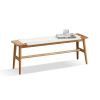 Solid Oak Wood Bench, 31.5" x 11.81" x 15.98"