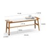 Solid Oak Wood Bench, 31.5" x 11.81" x 15.98"