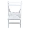 Slatted Wood Folding Chairs, Set of 4, White