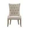 Button Tufted Captain Accent Chair, Cream