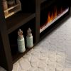 Electric Fireplace TV Console, 62", Mocha Finish