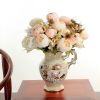 Elegant Silk Peony Flowers,1 Sprig, Soft Pink/White