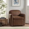 360 Degree Swivel Arm Chair, Faux Leather, Cognac