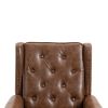 Button Tufted Lounge Armchair, Brown