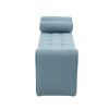 Modern Mid-Century Upholstered Ottoman Bench, 49" x 16" x 23.5", Blue Boucle