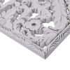 Botanical Panel Distressed Carved Wood Wall Decor, 2-Piece Set, Whitewash