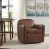 360 Degree Swivel Arm Chair, Faux Leather, Cognac