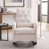 Modern High Back Lounge Arm Rocking Chair, White