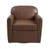 360 Degree Swivel Arm Chair, Faux Leather, Cognac
