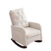 Modern High Back Lounge Arm Rocking Chair, White