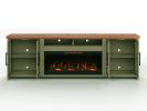 Electric Fireplace TV Console, 97", Sage Green