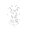 X-Leg Accent Side Table, 11.75" x 11.75" x 21", Red Cocoa