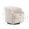 Linen Swivel Glider Barrel Chair, Beige