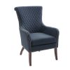 Modern Diamond Quilted Accent Chair with Double Nail Head Trim, Blue