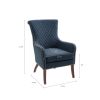 Modern Diamond Quilted Accent Chair with Double Nail Head Trim, Blue