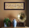 "Faith*Family*Friends" Wall Art Print, 20" x 8", Black Frame