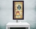 "Two Wise Owls" Wall Art Print, 11" x 20", Black Frame