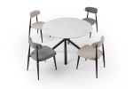 Mid-Century Modern Upholstered Dining Chairs, Set of 4, Grey