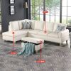 Faux Leather Living Room Set, 3 Piece Set, Pearl White
