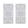 Botanical Panel Distressed Carved Wood Wall Decor, 2-Piece Set, Whitewash