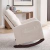 Modern High Back Lounge Arm Rocking Chair, White