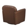 360 Degree Swivel Arm Chair, Faux Leather, Cognac