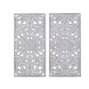 Botanical Panel Distressed Carved Wood Wall Decor, 2-Piece Set, Whitewash
